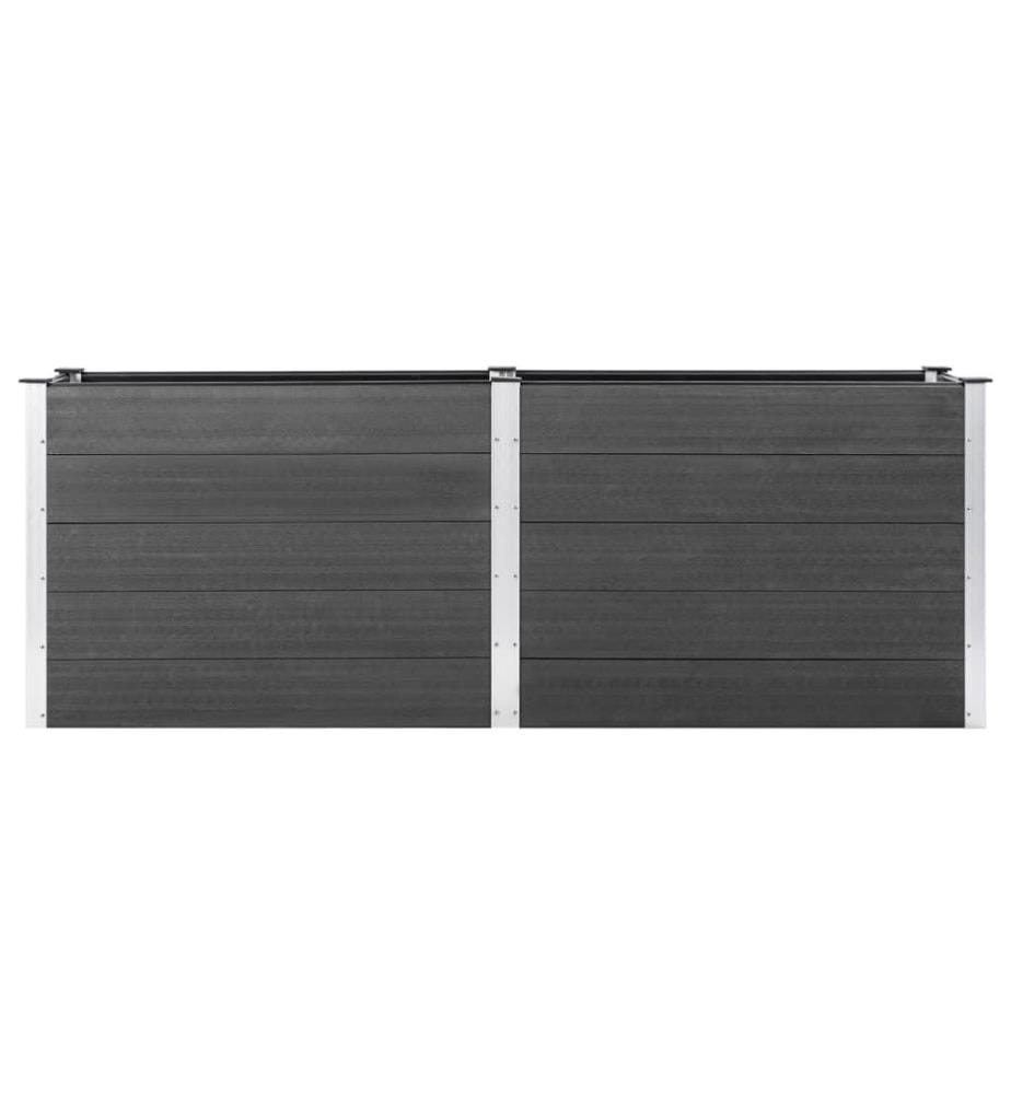 Garten-Hochbeet 250 x 100 x 91 cm WPC Grau