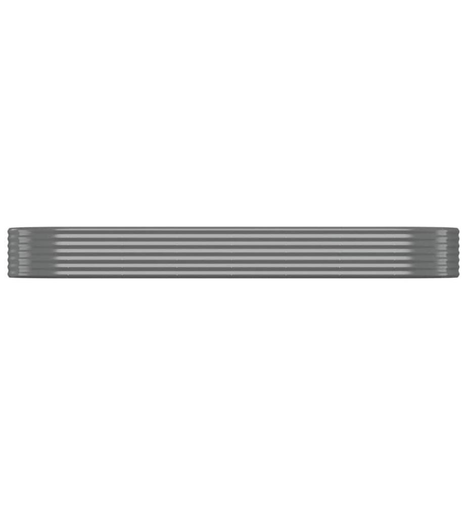Hochbeet Pulverbeschichteter Stahl 322x100x36 cm Grau
