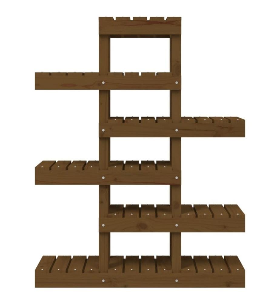 Support à plantes Marron miel 85x25x109,5 cm Bois massif pin