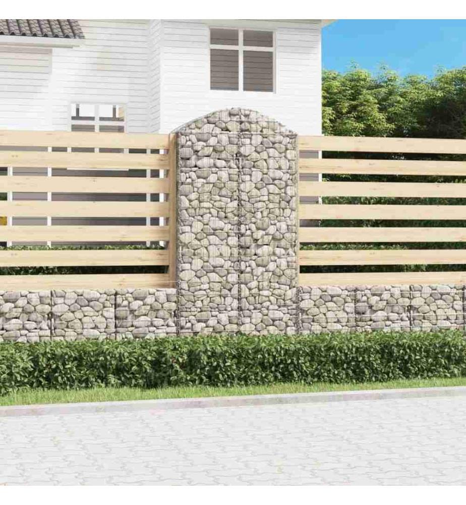 Panier de gabions arqué 100x50x200/220 cm Fer galvanisé