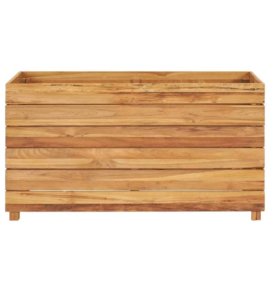 Lit surélevé 100x40x55 cm bois de teck recyclé et acier