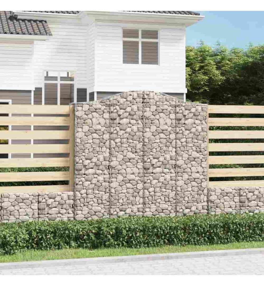 Panier de gabions arqué 200x50x200/220 cm Fer galvanisé