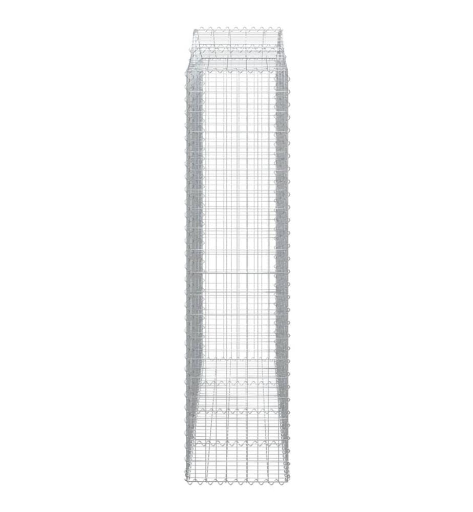 Panier de gabions arqué 200x50x200/220 cm Fer galvanisé