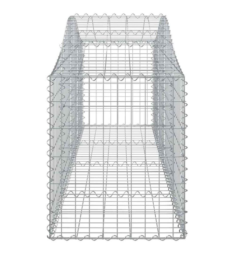 Paniers à gabions arqués 3 pcs 200x50x60/80 cm Fer galvanisé