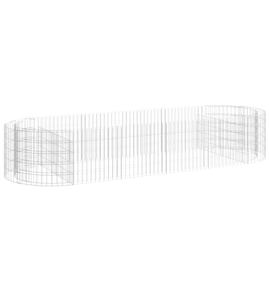 Lit surélevé à gabion Fer galvanisé 300x100x50 cm