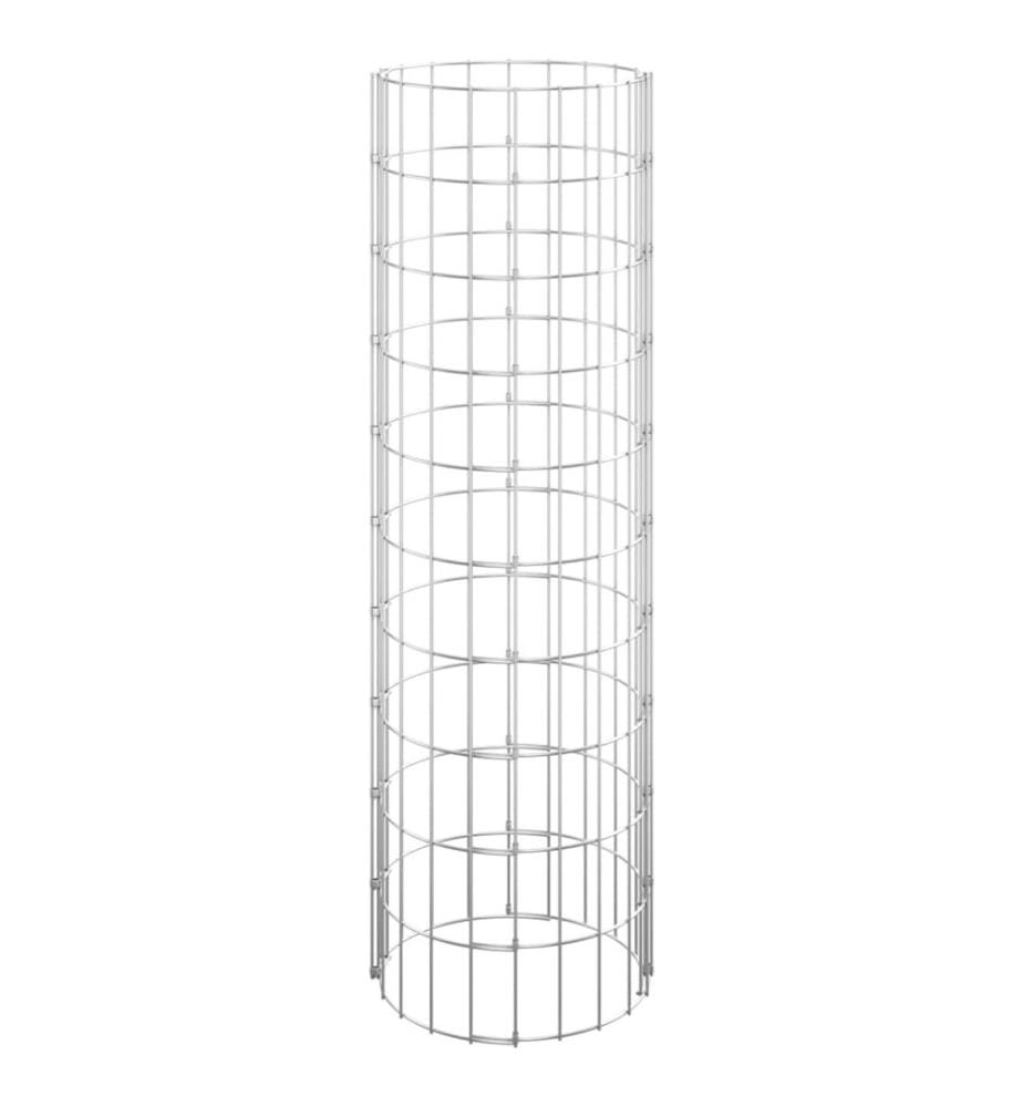 Lit surélevé à gabion circulaire 3pcs Acier galvanisé Ø30x100cm
