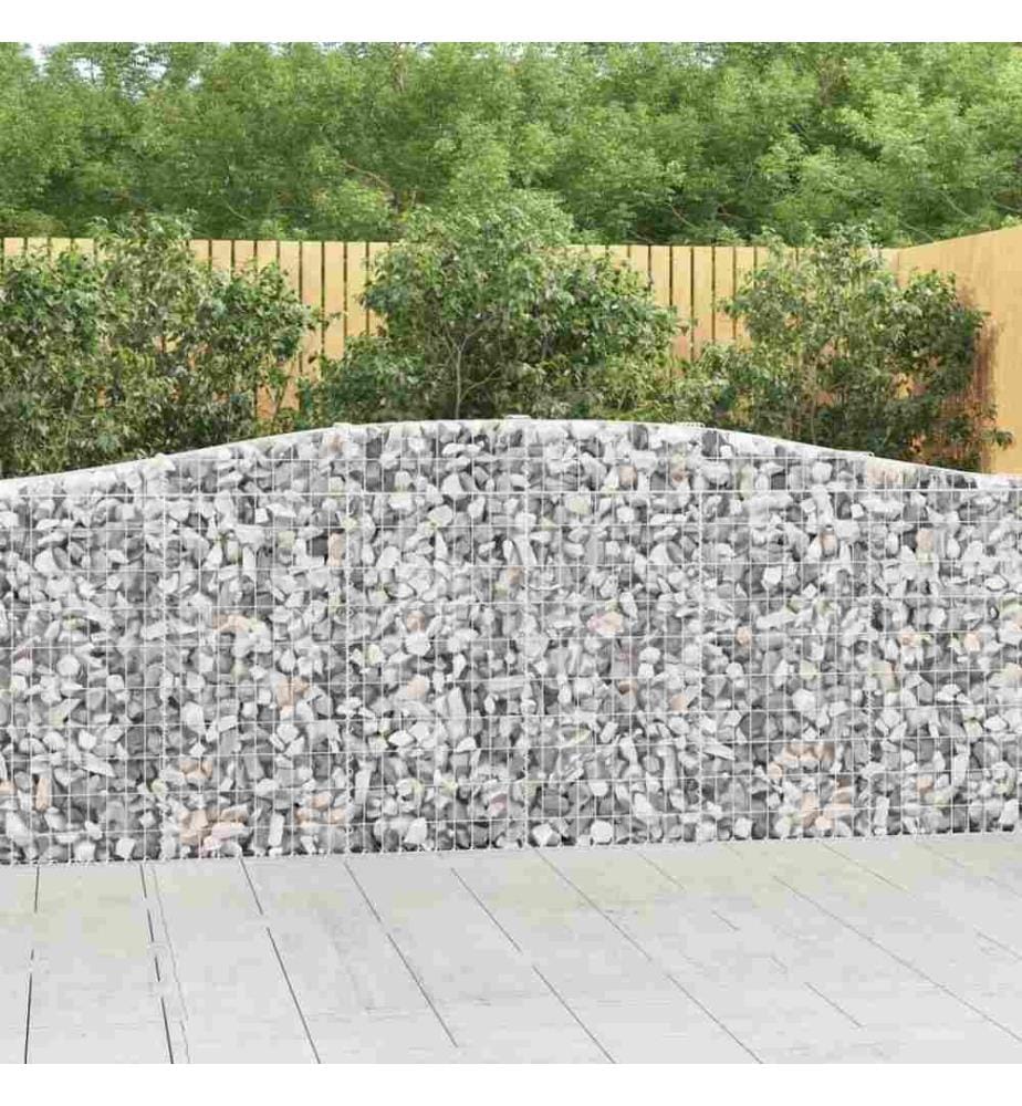 Panier de gabions arqué 400x30x100/120 cm Fer galvanisé