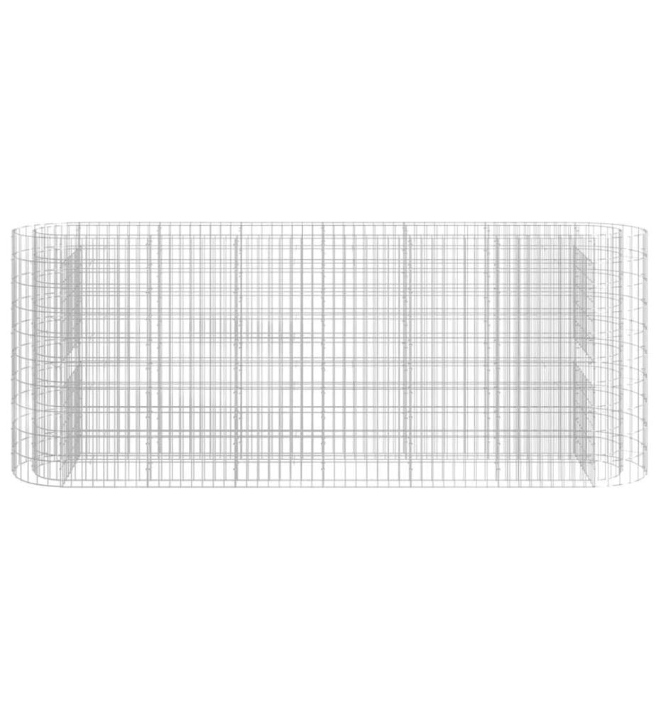Lit surélevé à gabion Fer galvanisé 260x50x100 cm