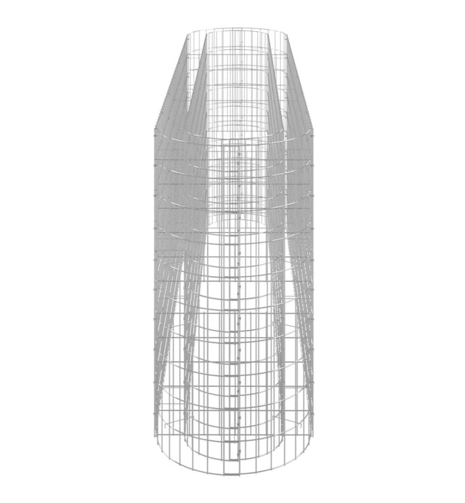 Lit surélevé à gabion Fer galvanisé 260x50x100 cm