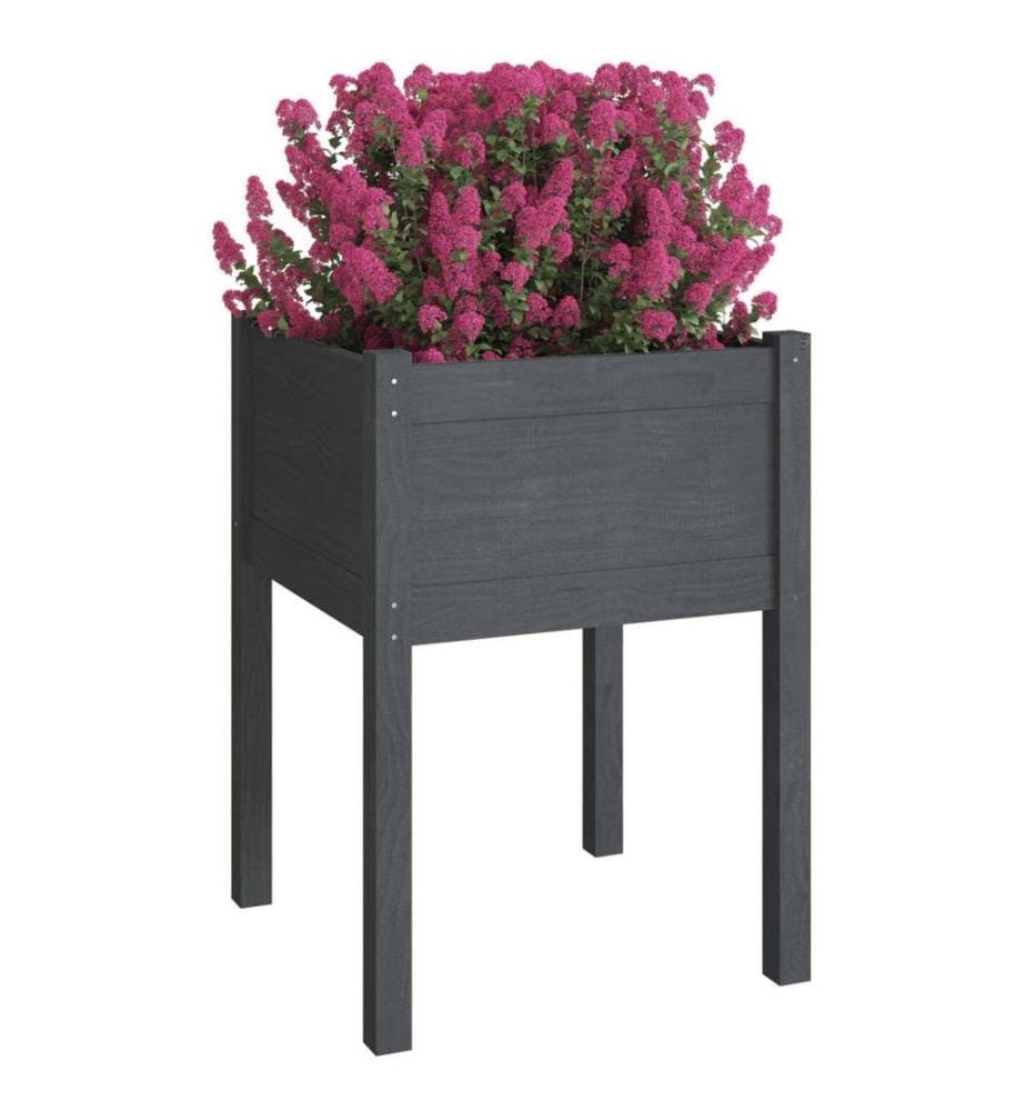 Jardinières 2 pcs Gris 50x50x70 cm Bois de pin massif