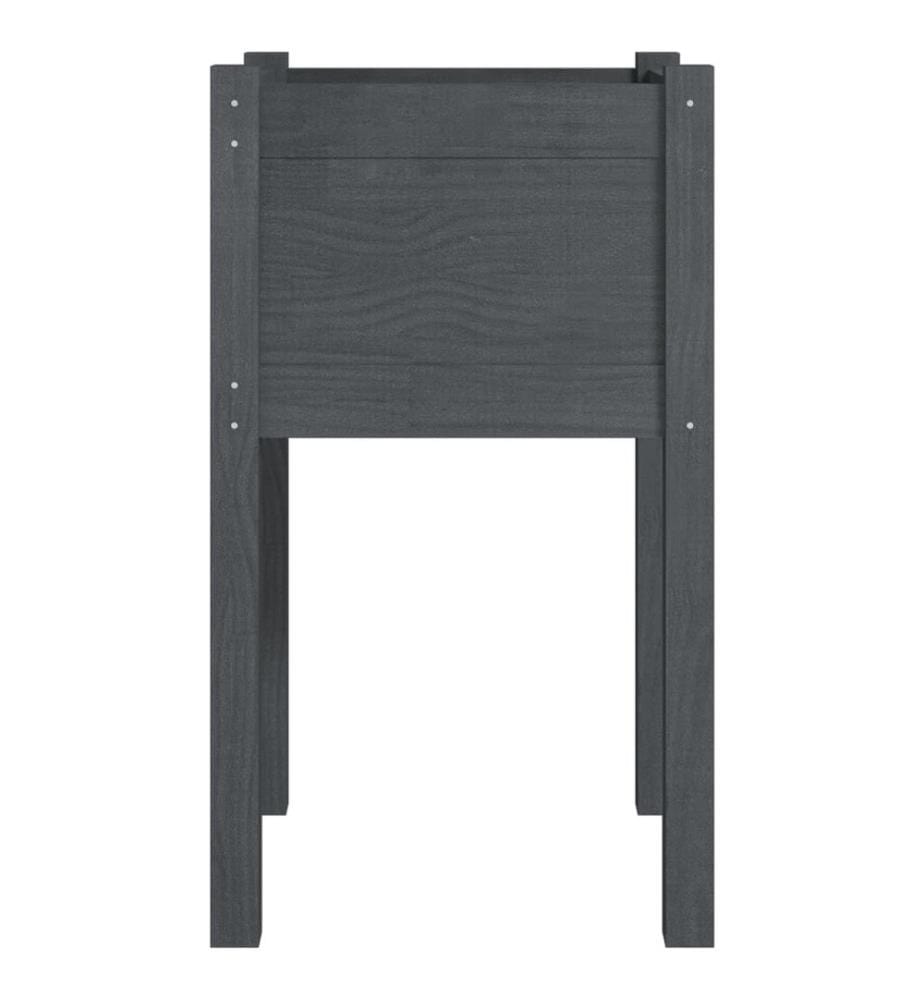 Jardinières d'extérieur 2pcs Gris 40x40x70cm Bois de pin massif