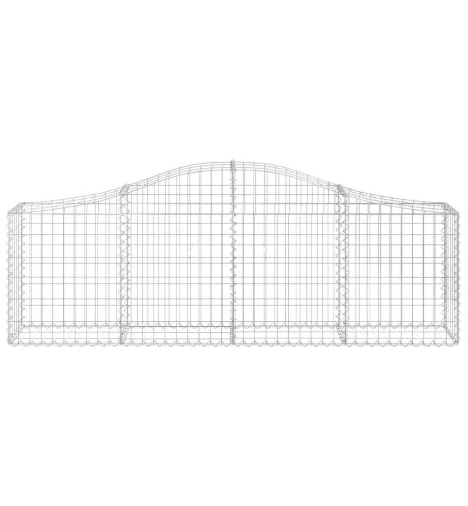 Paniers à gabions arqués 3 pcs 200x30x60/80 cm Fer galvanisé