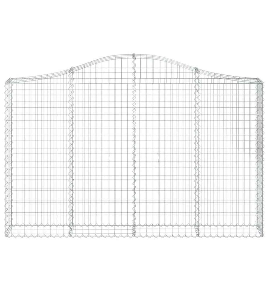 Paniers à gabions arqués 3 pcs 200x30x120/140 cm Fer galvanisé