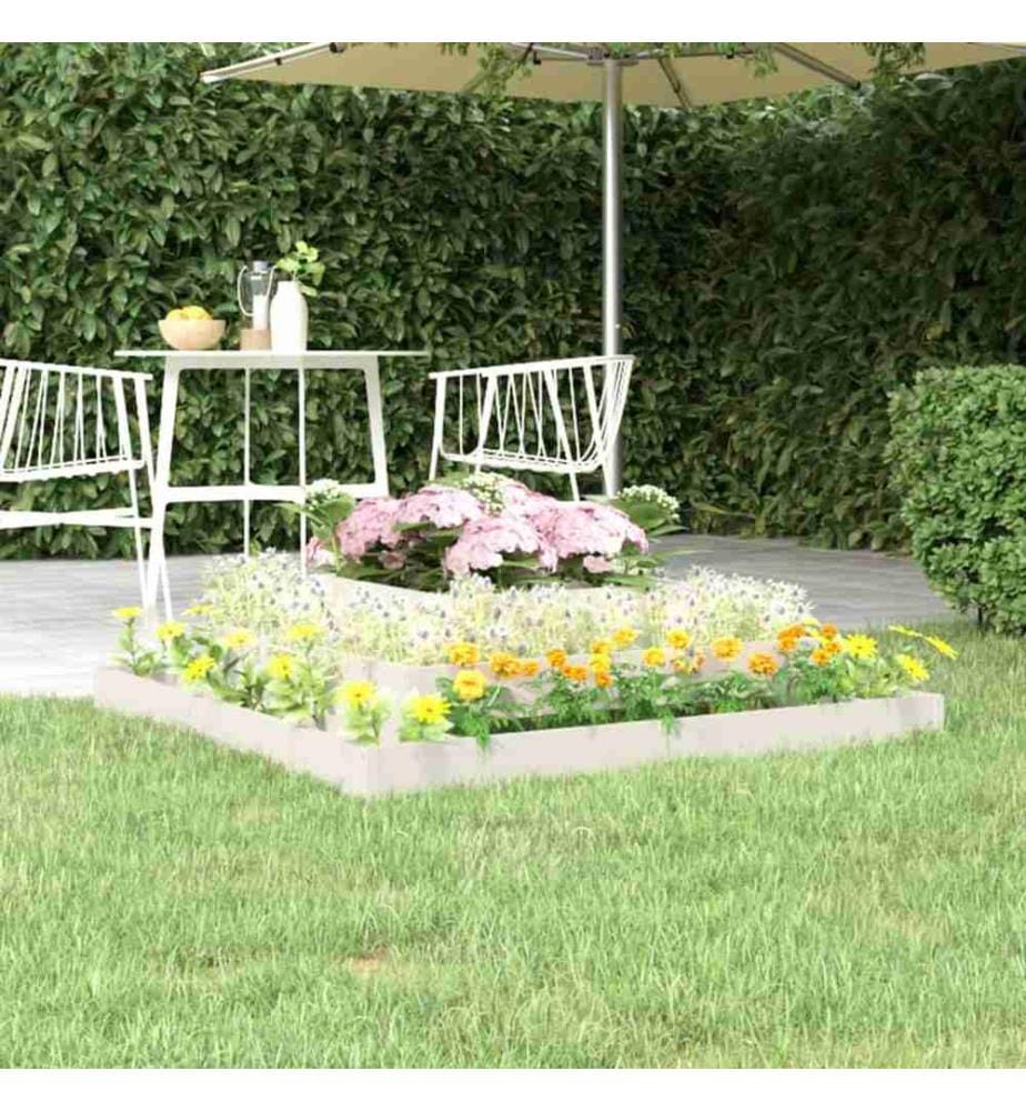 Jardinière Blanc 110x110x27 cm Bois massif de pin