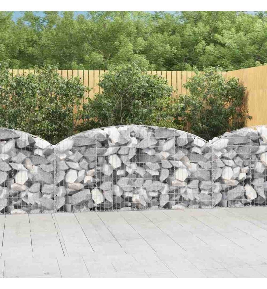 Panier de gabions arqué 200x30x80/100 cm Fer galvanisé