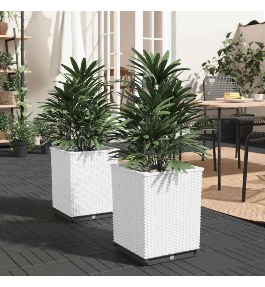 Jardinières 2 pcs blanc 30x30x37 cm polypropylène