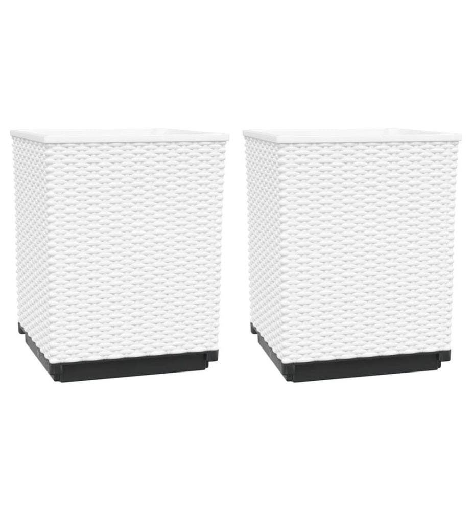 Jardinières 2 pcs blanc 30x30x37 cm polypropylène