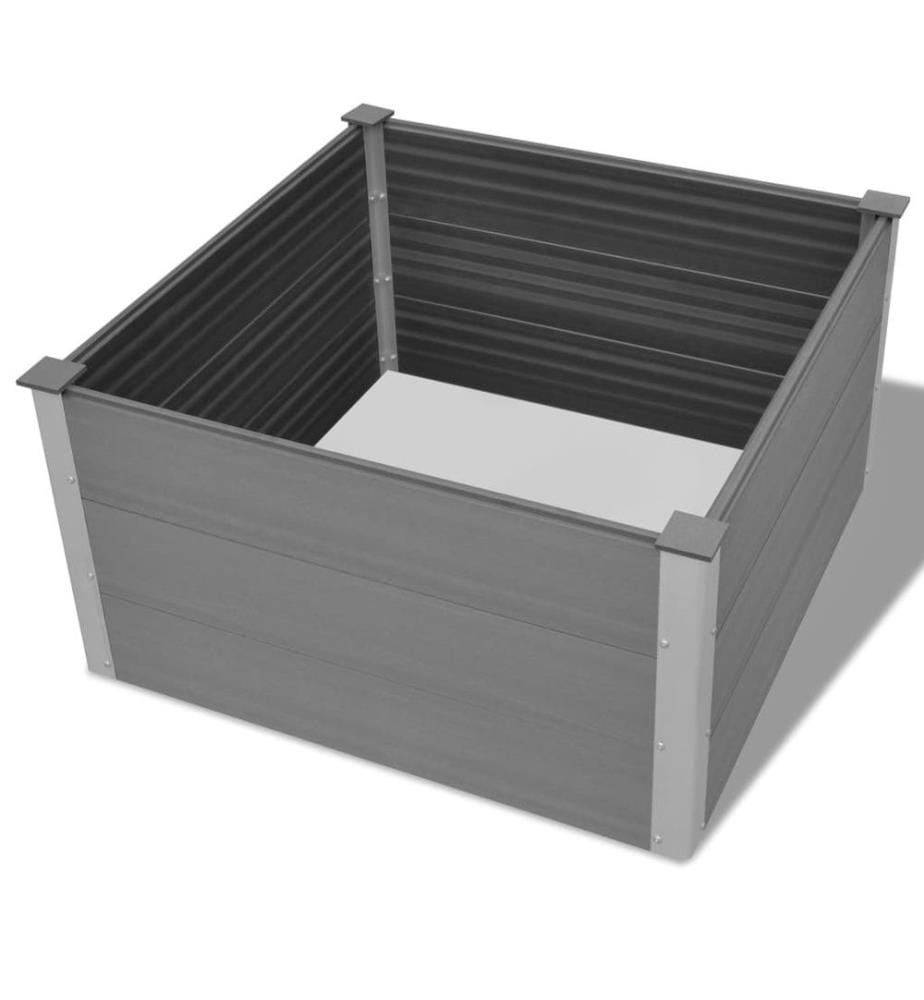 Lit surélevé de jardin WPC 100x100x54 cm Gris