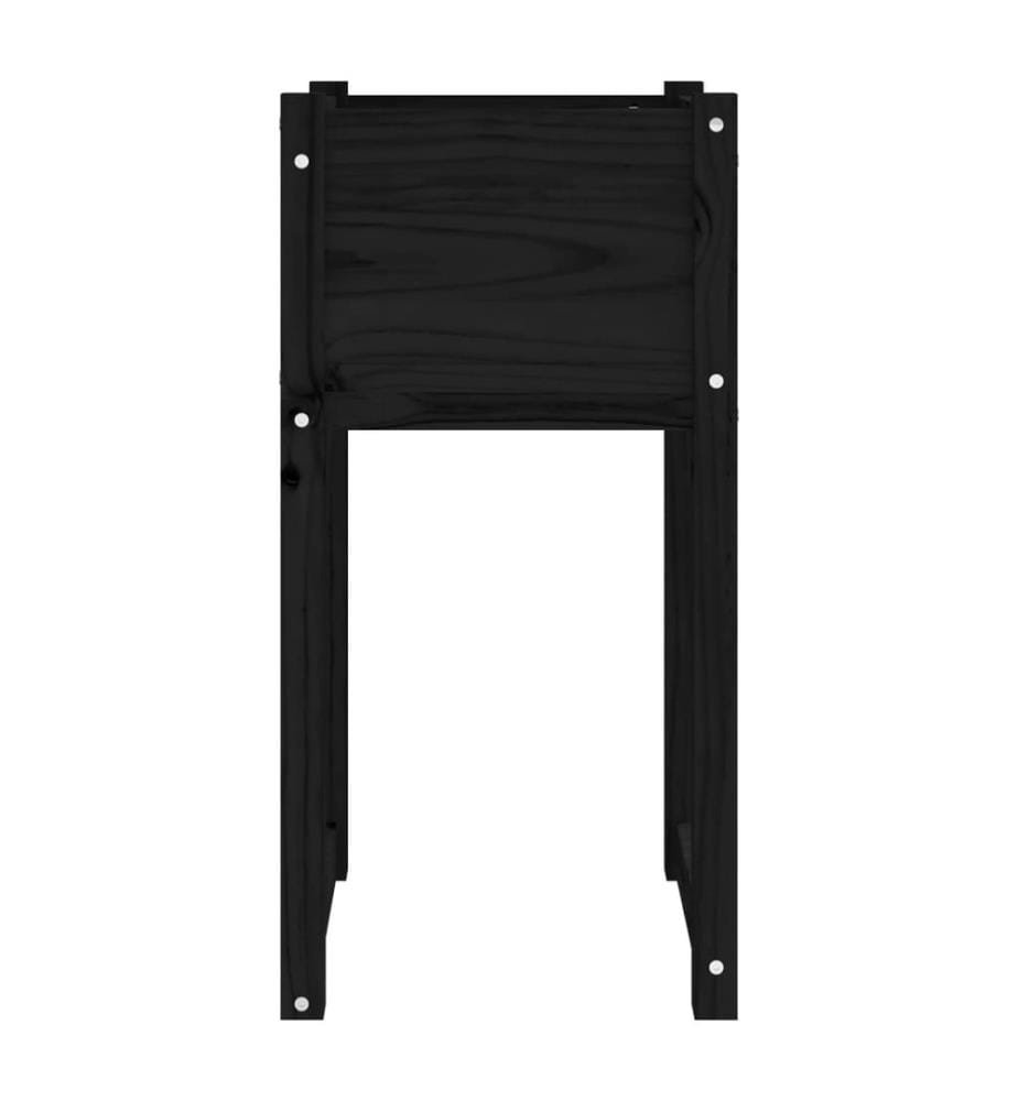 Jardinières 2 pcs Noir 40x40x81 cm Bois massif de pin