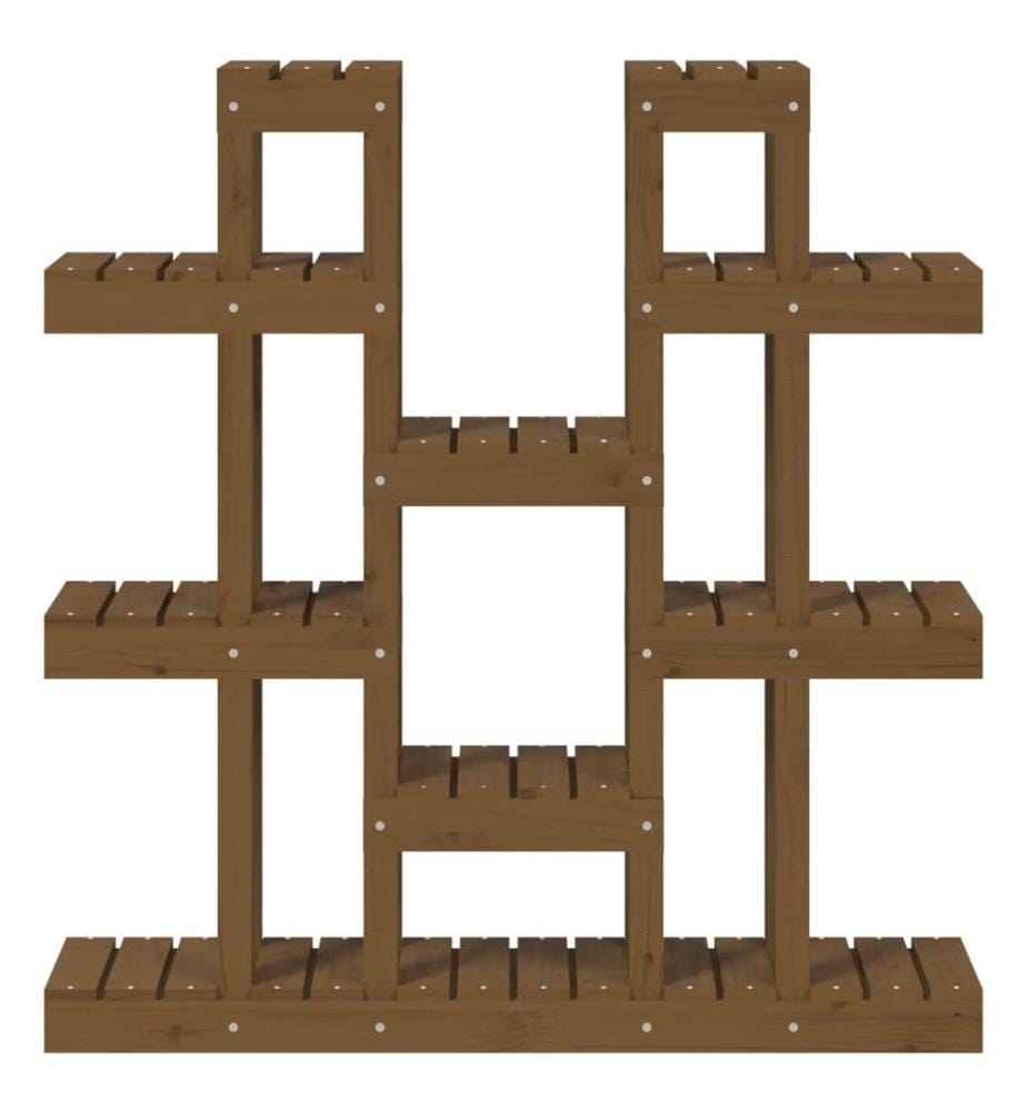 Support à plantes Marron miel 104,5x25x109,5 cm Bois massif pin