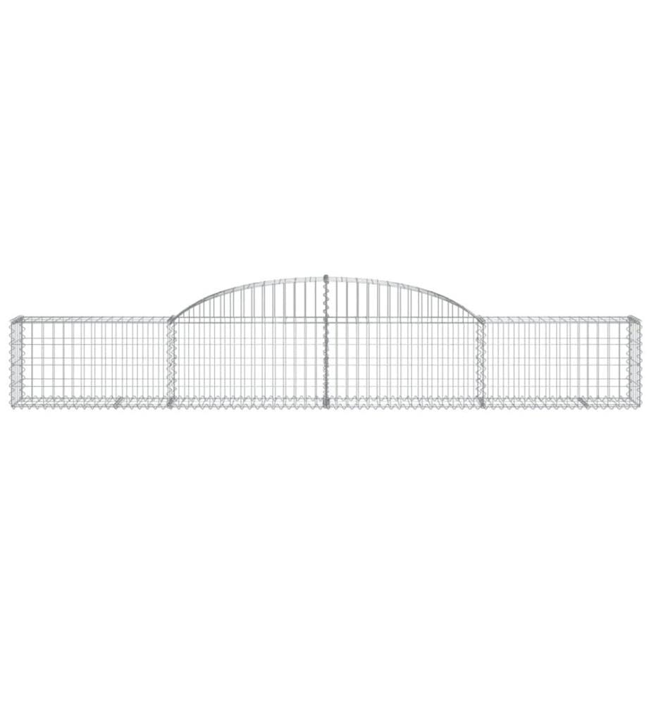 Gabione mit Hochbogen 300x30x40/60 cm Verzinktes Eisen