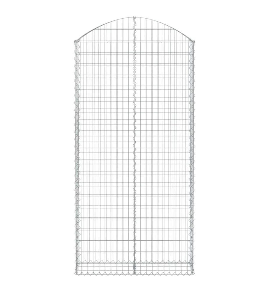 Panier de gabions arqué 100x30x200/220 cm Fer galvanisé