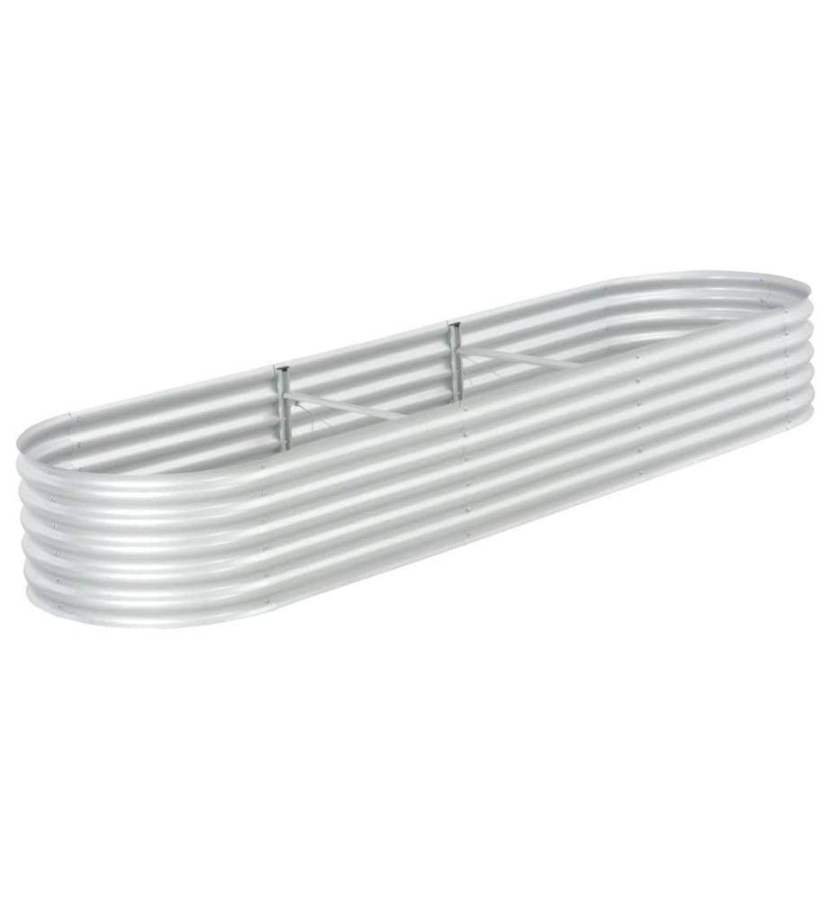 Lit surélevé de jardin 320x80x44 cm Acier galvanisé Argenté
