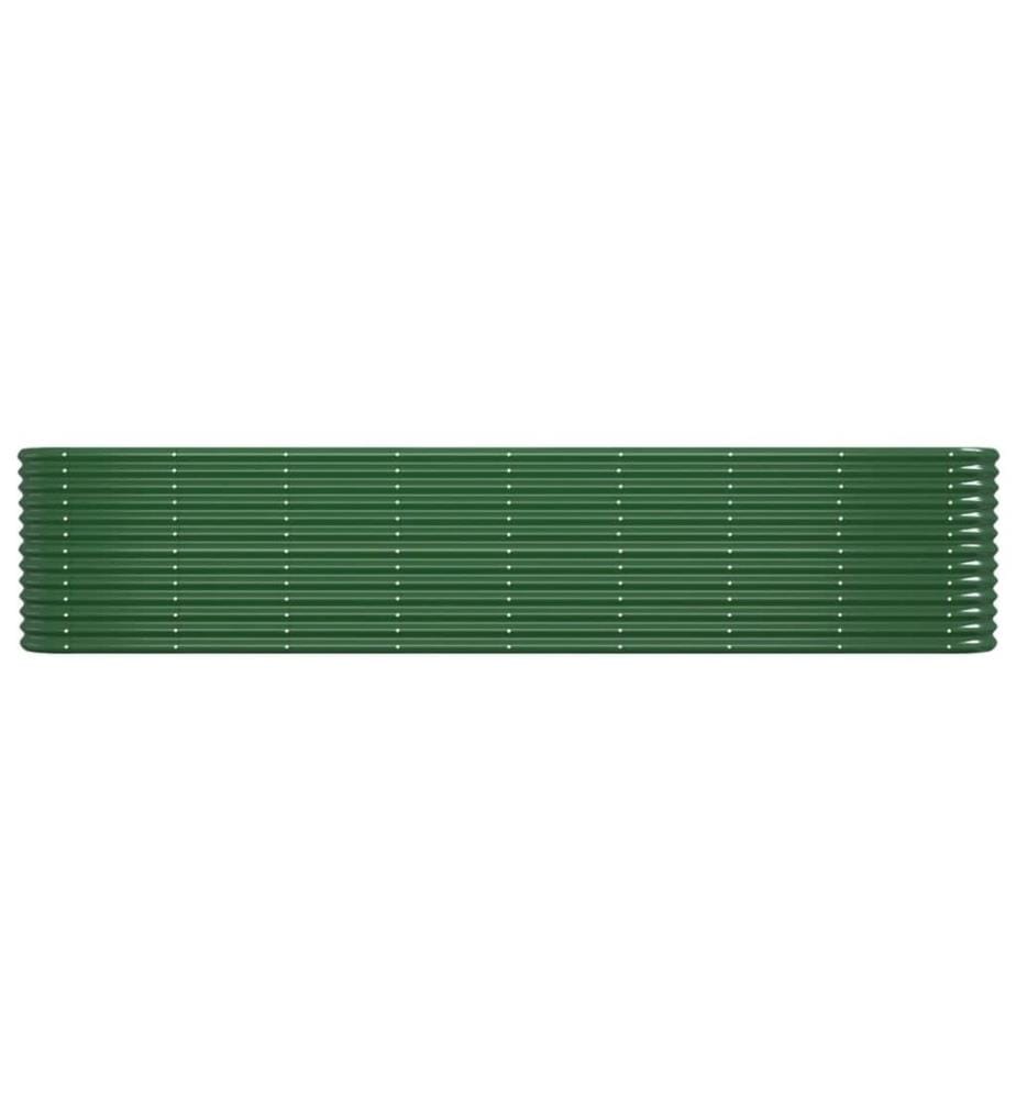 Lit surélevé de jardin Acier enduit de poudre 332x40x68 cm Vert