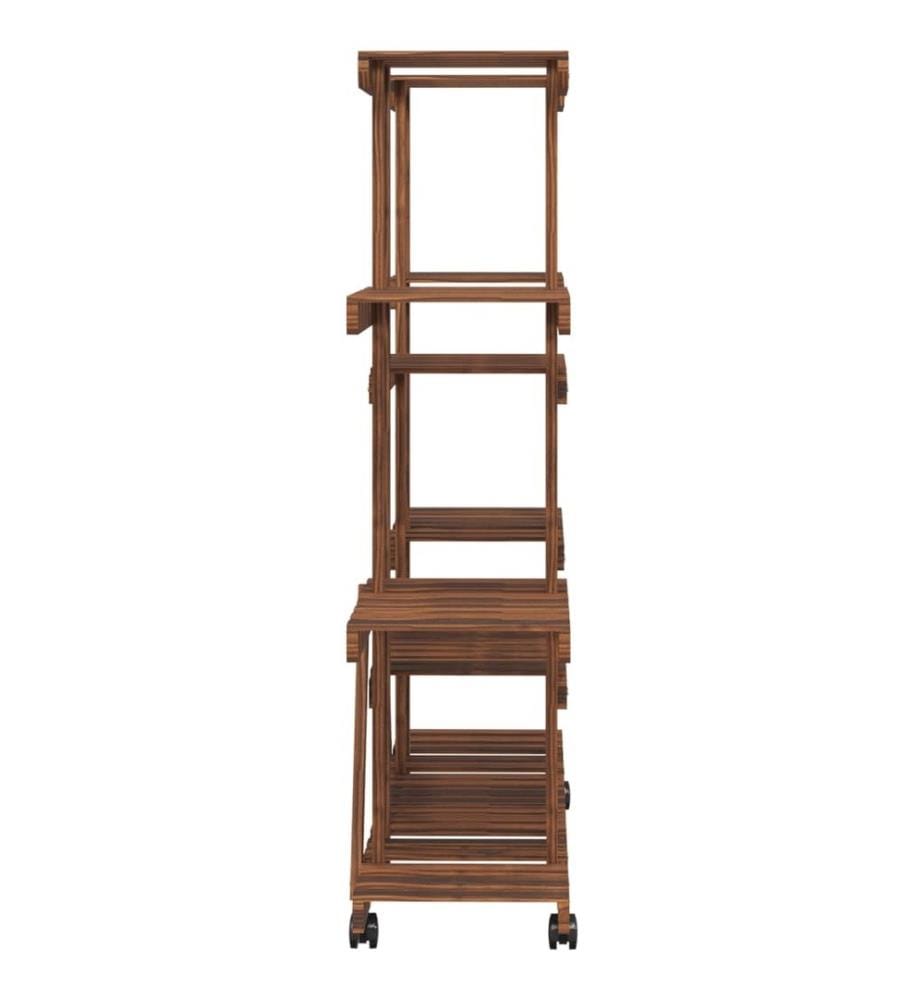 Support à fleurs avec roues 110x25x115 cm bois massif de sapin