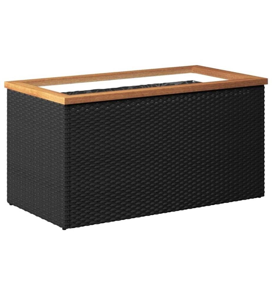 Pflanzkübel Schwarz 80x40x40 cm Poly Rattan