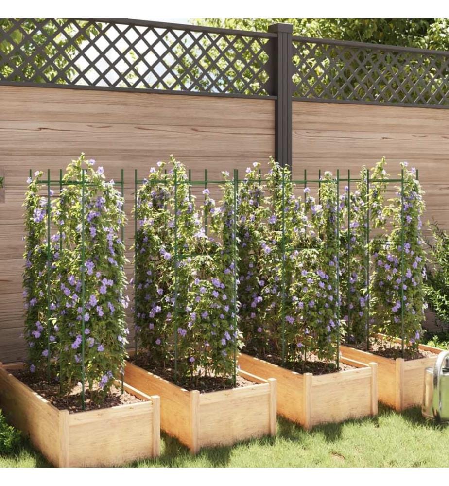 Cages à tomates 8 pcs 116 cm acier et PP