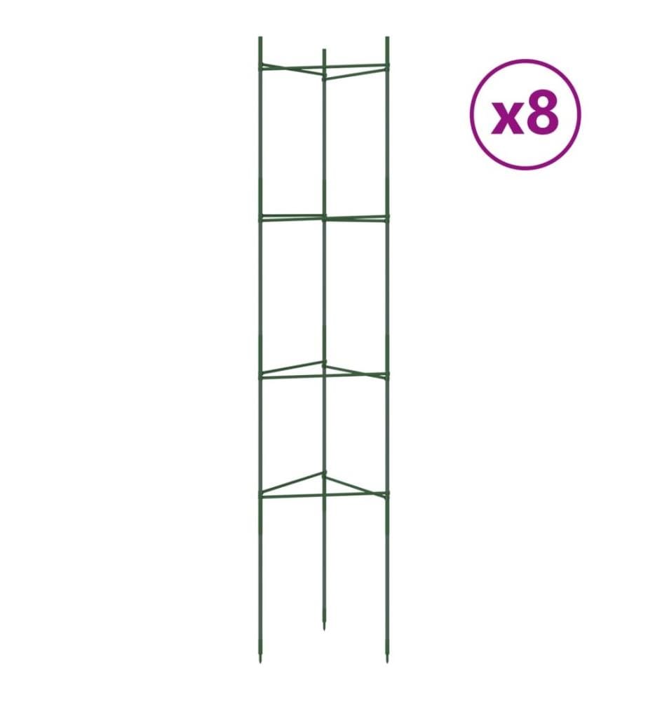 Cages à tomates 8 pcs 154 cm acier et PP