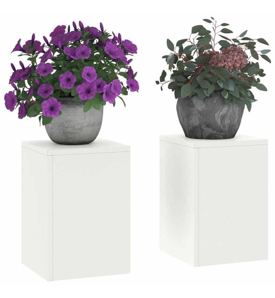 Support de Plante 2 pcs Blanc 24 x 24 x 35 cm Acier
