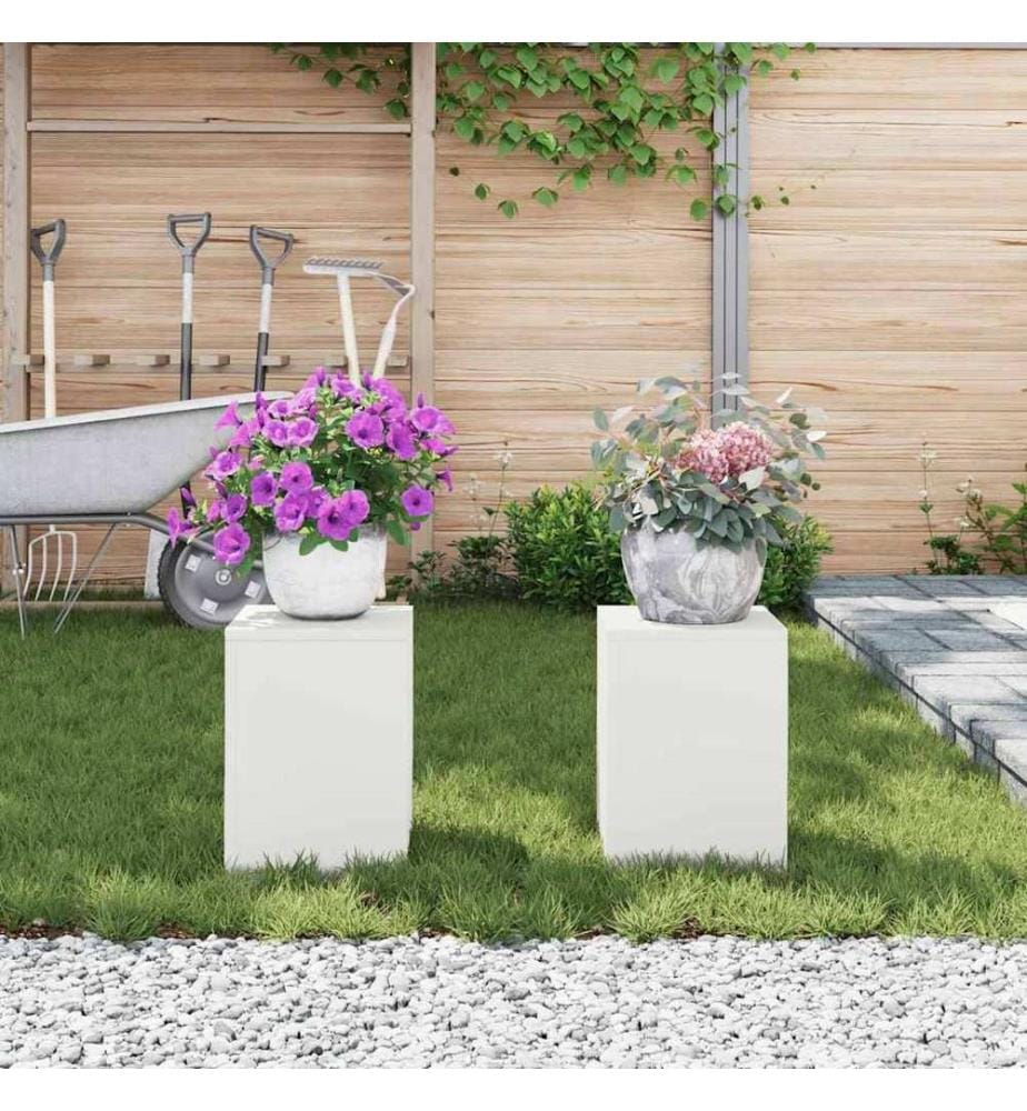 Support de Plante 2 pcs Blanc 24 x 24 x 35 cm Acier