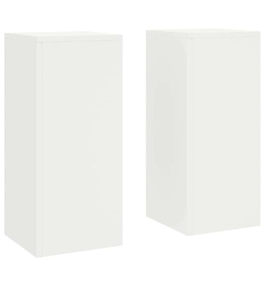 Support de Plante 2 pcs Blanc 24 x 24 x 55 cm Acier