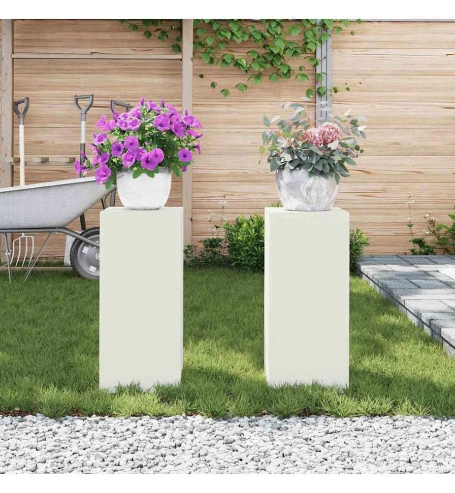 Support de Plante 2 pcs Blanc 24 x 24 x 55 cm Acier