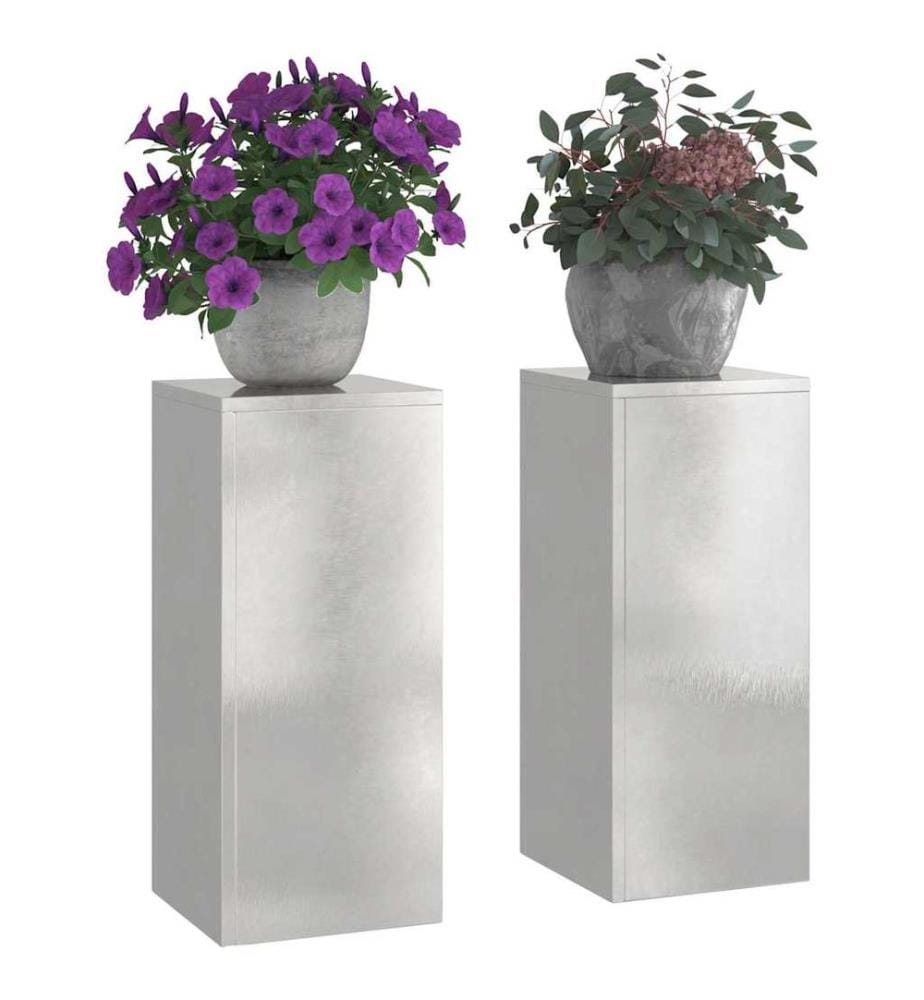 Pflanzenständer 2 pcs Silber 24 x 24 x 55 cm Edelstahl