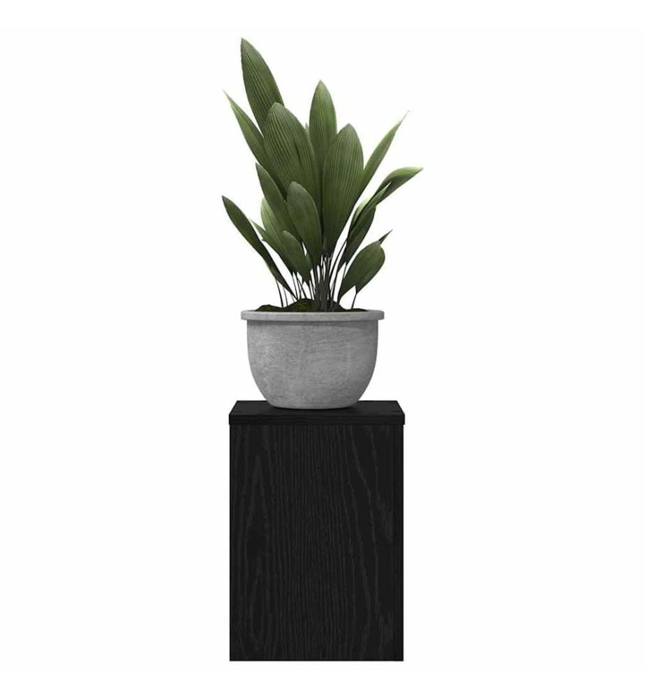 Pflanzenständer 2 pcs Schwarz Eichen-Optik 25 x 25 x 35 cm