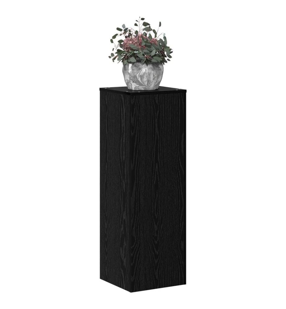 Pflanzenständer Schwarz Eichen-Optik 33 x 33 x 100 cm