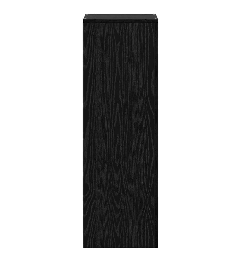 Pflanzenständer Schwarz Eichen-Optik 33 x 33 x 100 cm