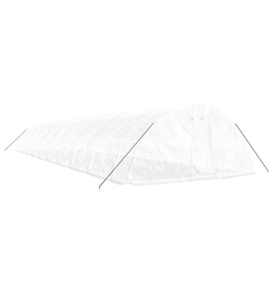 Gewächshaus mit Stahlrahmen Weiss 100 m² 20x5x2,3 m
