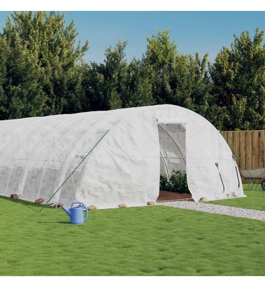 Gewächshaus mit Stahlrahmen Weiss 110 m² 22x5x2,3 m