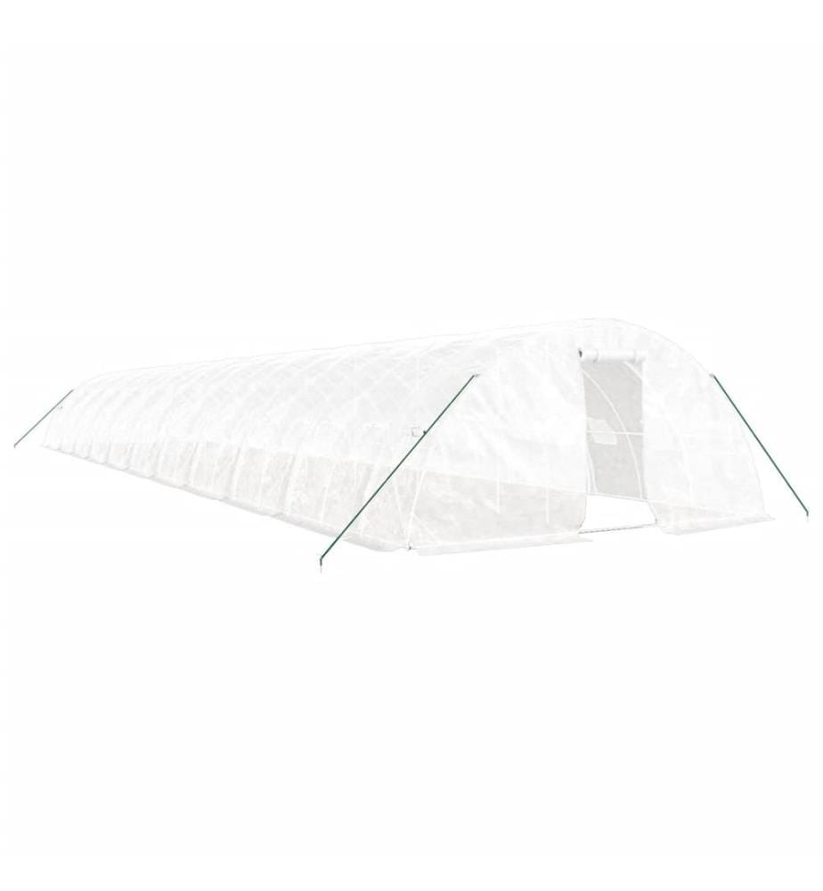 Gewächshaus mit Stahlrahmen Weiss 110 m² 22x5x2,3 m