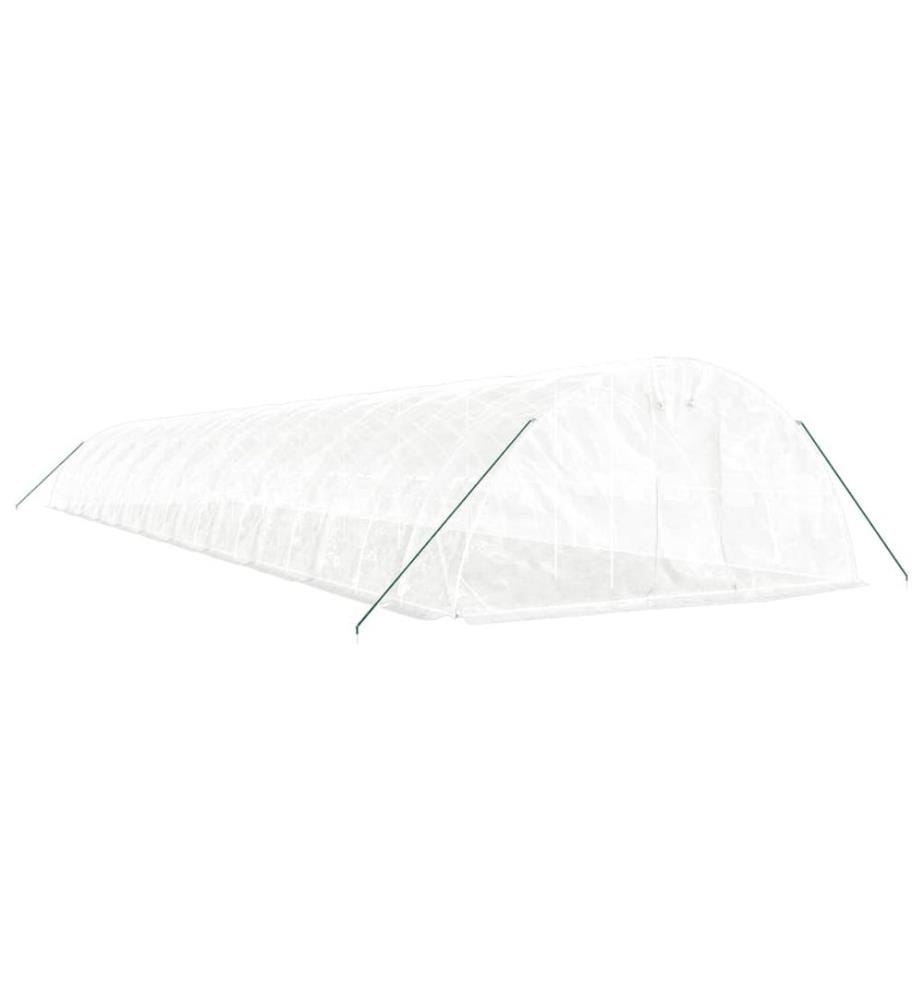 Gewächshaus mit Stahlrahmen Weiss 110 m² 22x5x2,3 m