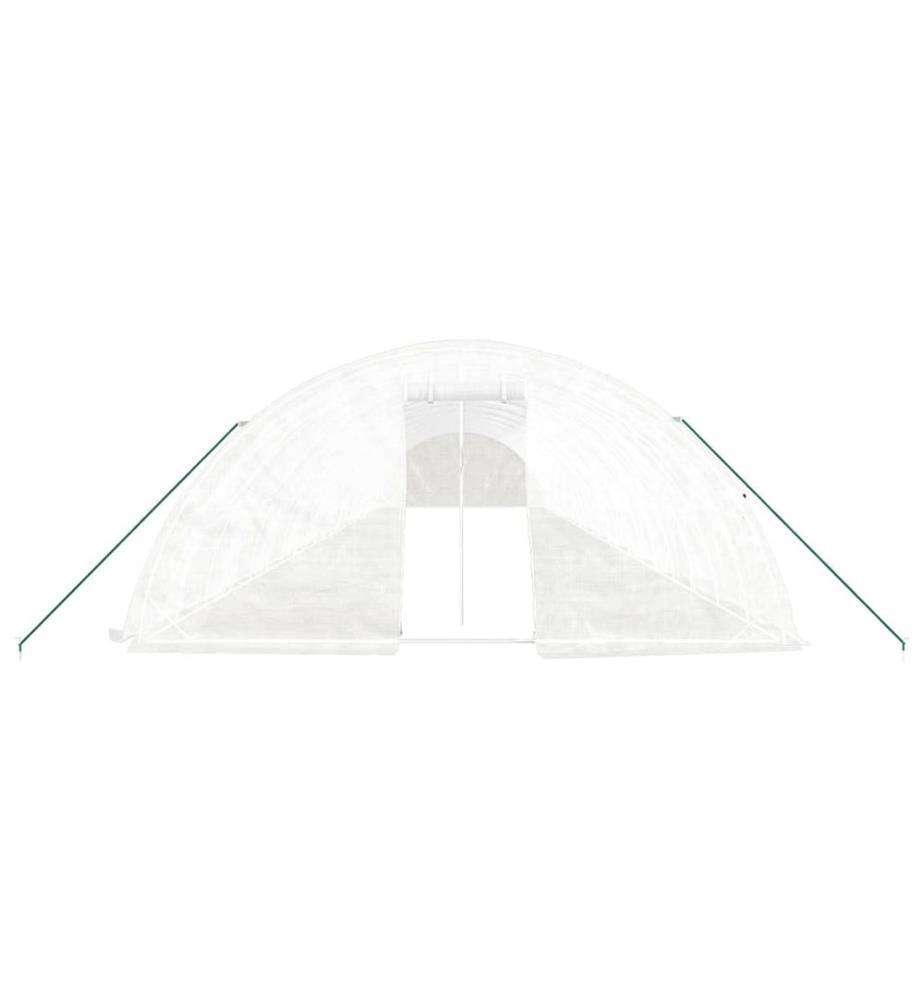 Gewächshaus mit Stahlrahmen Weiss 110 m² 22x5x2,3 m
