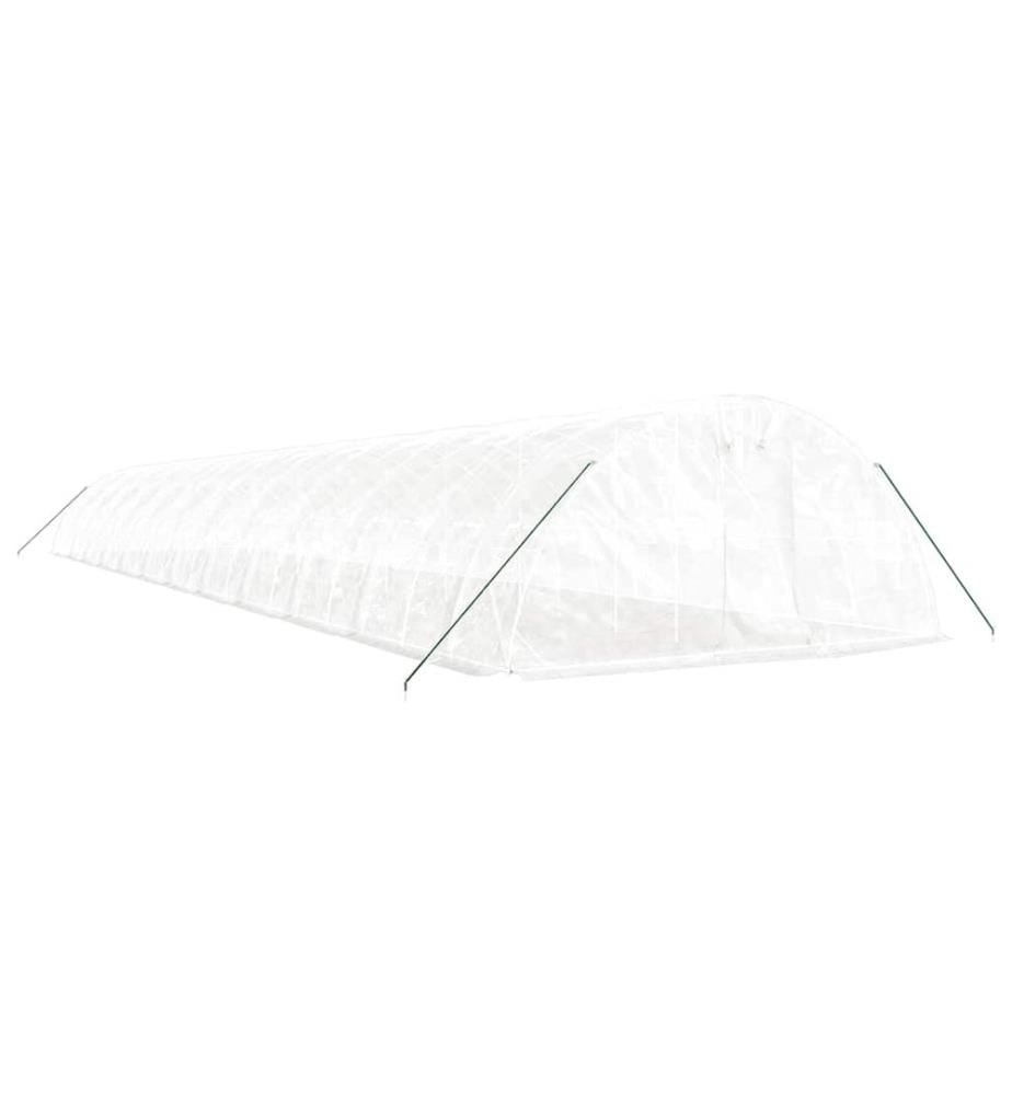 Gewächshaus mit Stahlrahmen Weiss 120 m² 24x5x2,3 m