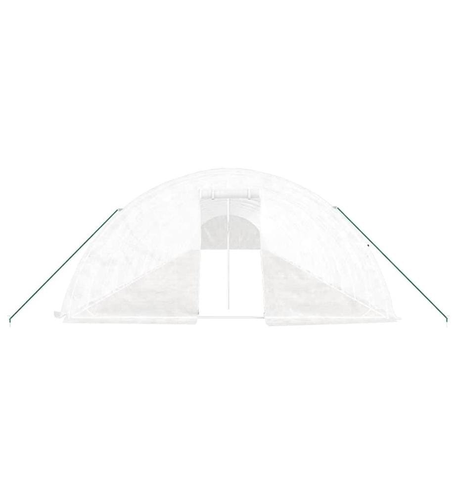 Gewächshaus mit Stahlrahmen Weiss 120 m² 24x5x2,3 m