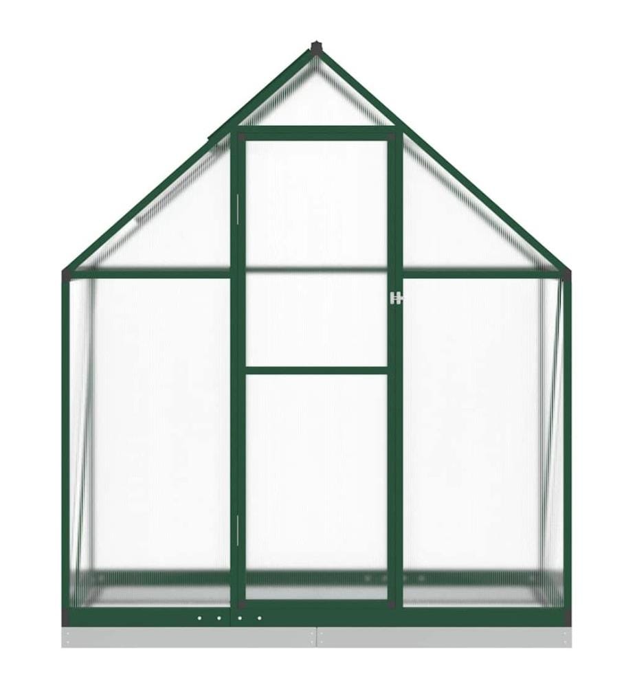 Gewächshaus mit Fundamentrahmen Grün 169x58x202 cm Aluminimum
