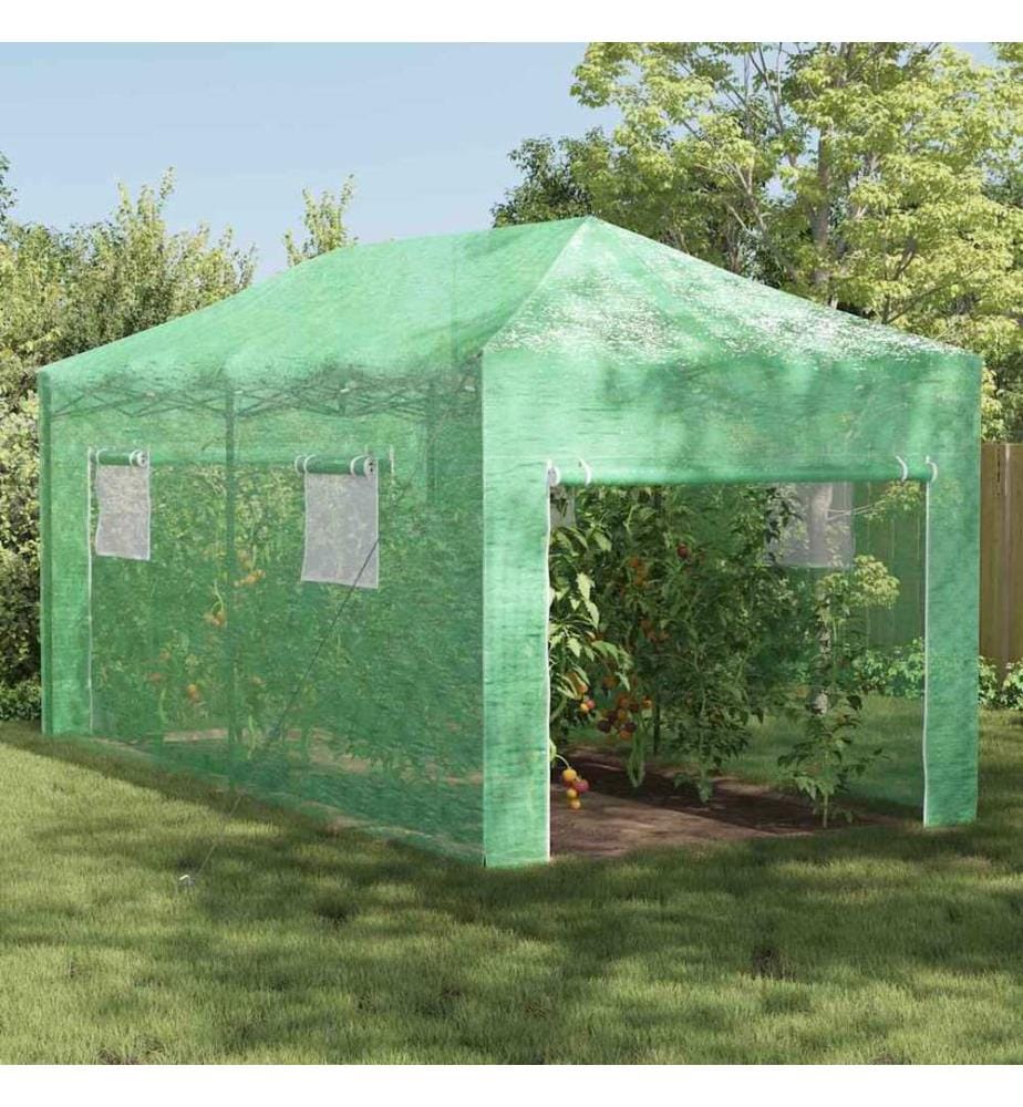 Gewächshaus mit Pop-up-Rahmen Grün 290 x 580 x 315 cm Eisen