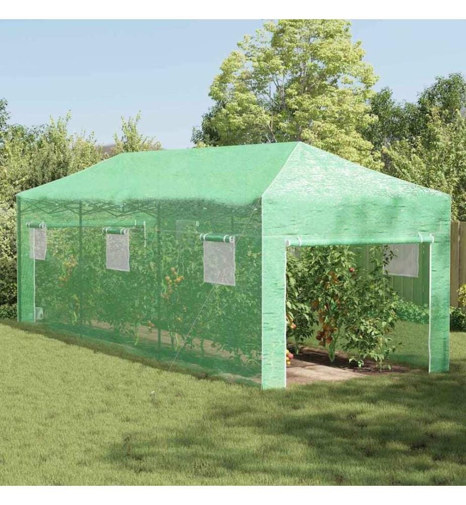Gewächshaus mit Pop-up-Rahmen Grün 290 x 870 x 315 cm Eisen